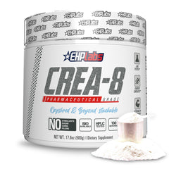 EHP Labs CREA-8 bottle shows unflavored creatine for clean energy support