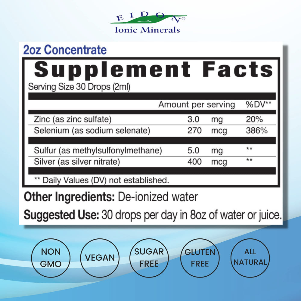 Mineral drops with zinc and selenium for immune support