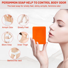 EKIVAO Persimmon Soap Foam-Net illustrates quick lather and easy cleansing
