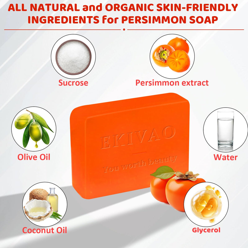 EKIVAO Persimmon Soap Wrapped shows individually wrapped bars ideal for travel and gifting