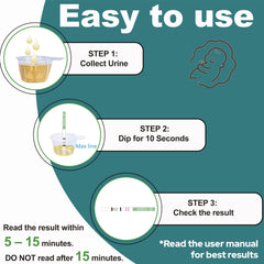 Close-up view of Elate test strip detecting early pregnancy