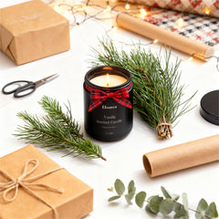 Elaunva Vanilla scented candle in a black glass jar
