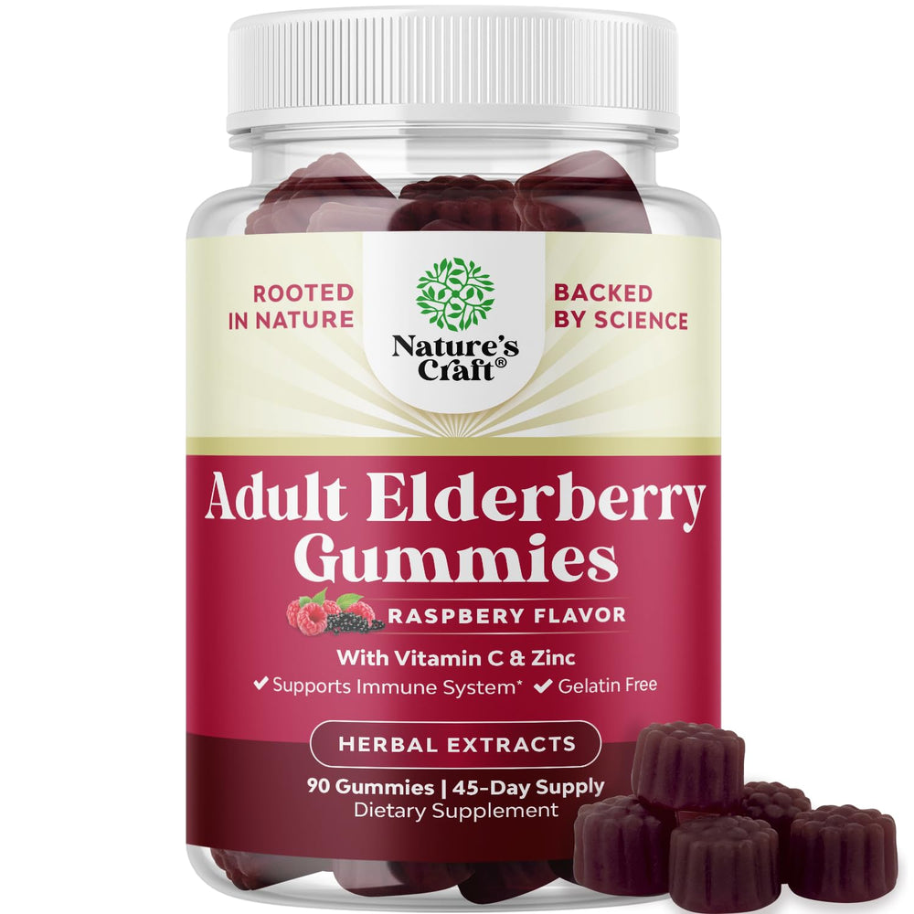Bottle of Elderberry Gummies with Vitamin C and Zinc