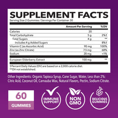 Elderberry gummies with vitamin C and zinc – immune support