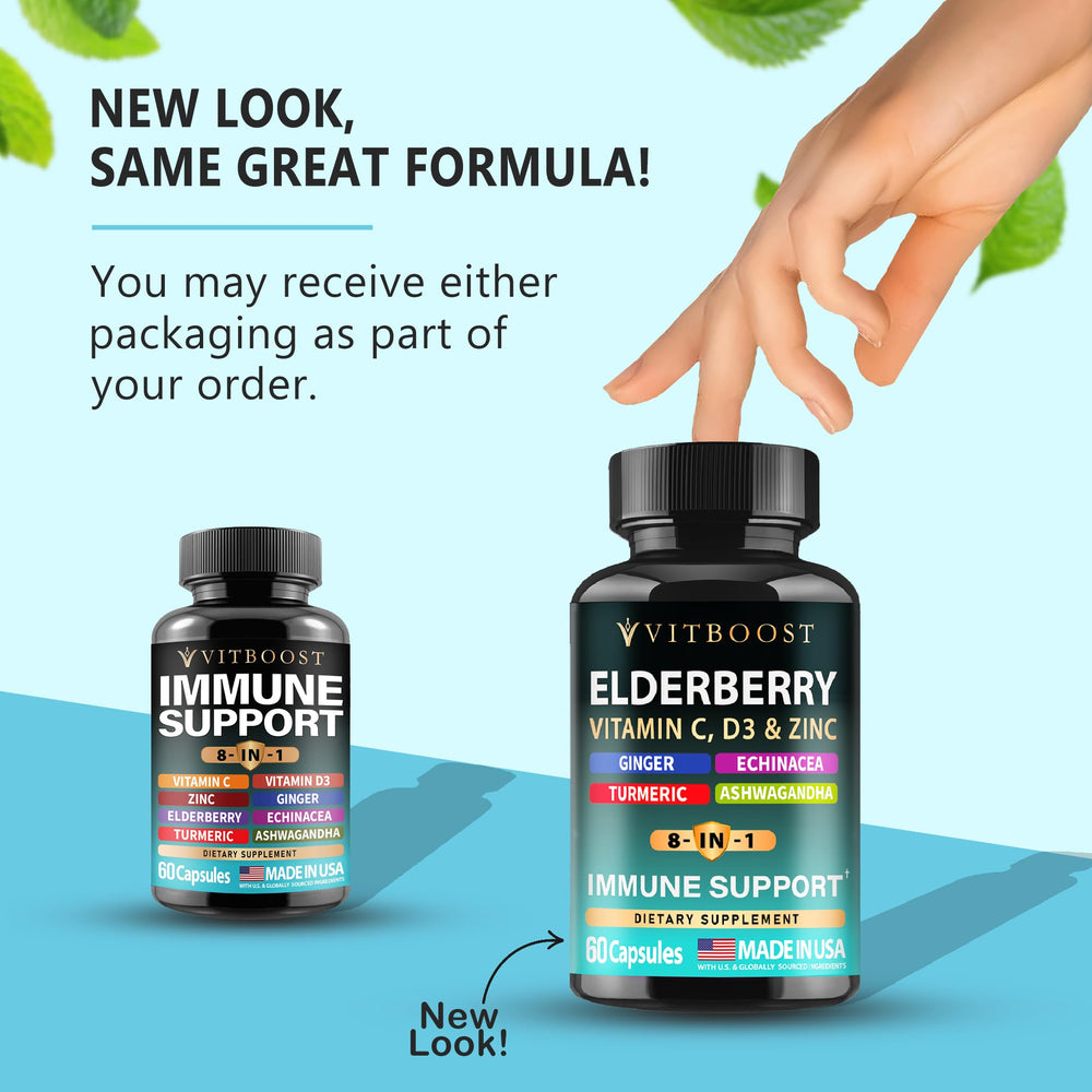 Illustration of the 8 key immune-boosting ingredients