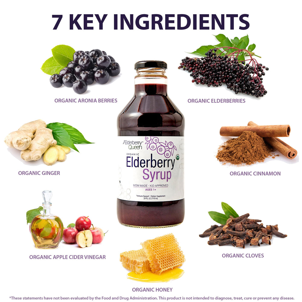 USDA Organic certification seal on Elderberry Queen Syrup
