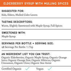 Fresh elderberries and maple syrup ingredients