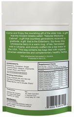Close-up of elderberry tea bags (15-count)