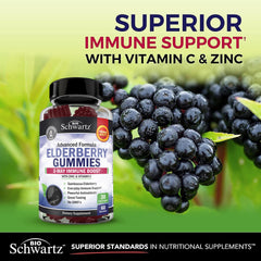 Non-GMO, vegan elderberry gummies by BioSchwartz