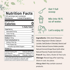 Electrolyte powder with coconut water and 1000 mg potassium