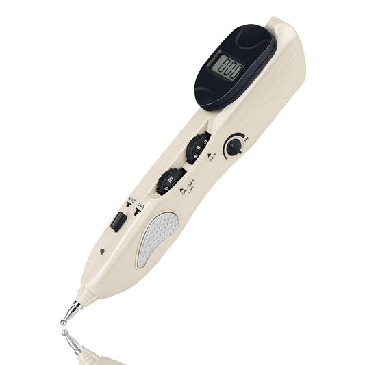 Electronic Acupuncture Pen device with three massage heads attached