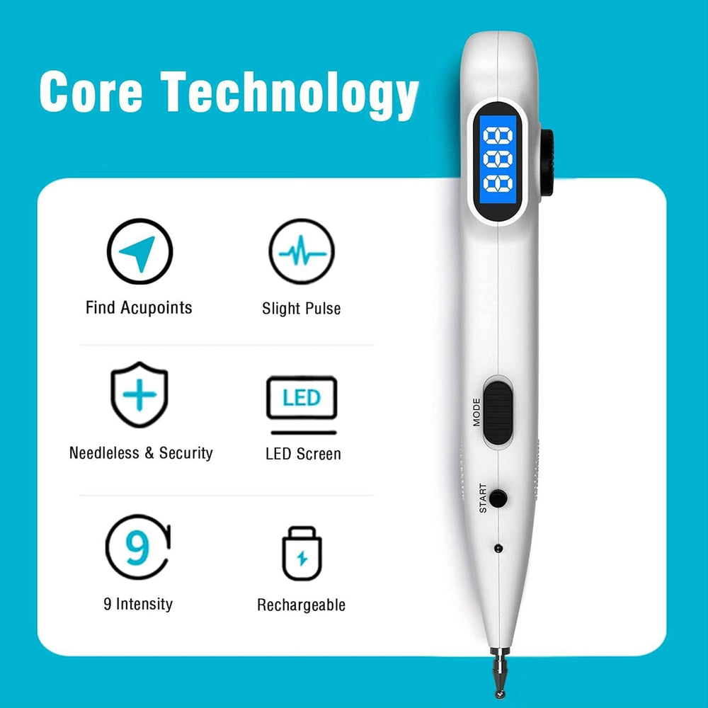 Hand holding the rechargeable wireless acupuncture pen