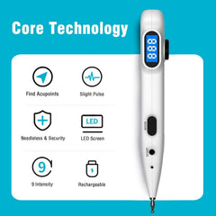 Hand holding the rechargeable wireless acupuncture pen