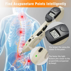 Rechargeable wireless acupuncture pen held in hand