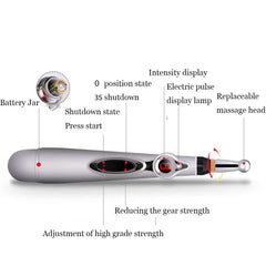 Node massage head on the Meridian Energy Pen for targeted relief