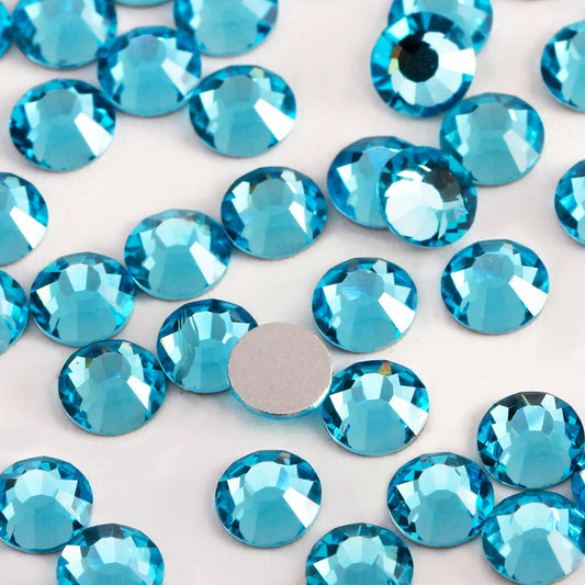 ELEEGEM ss20 flatback rhinestones aquamarine pack for nail art brilliance.