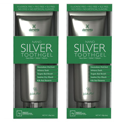 Close-up of Elementa Silver Wintermint Tooth Gel being applied
