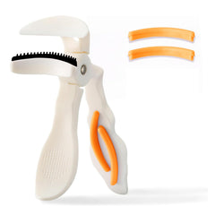 ELESDA eyelash curler orange front view for precise lift without pinching.