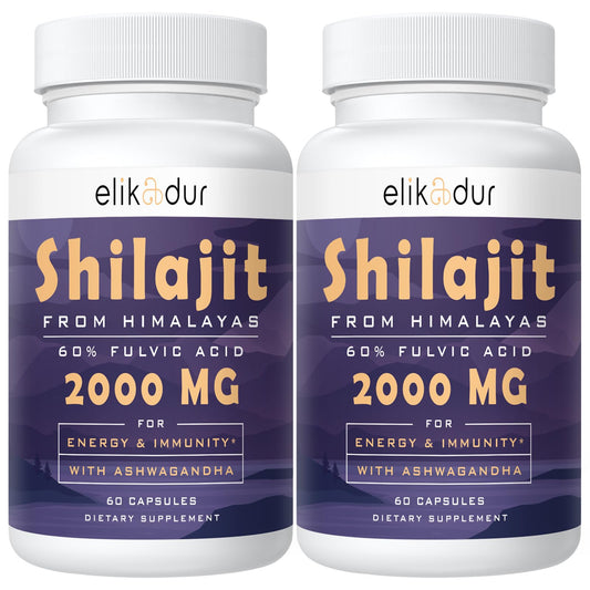 Elikadur Shilajit supplement bottle with 120 capsules