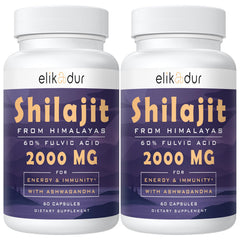 Elikadur Shilajit supplement bottle with 120 capsules