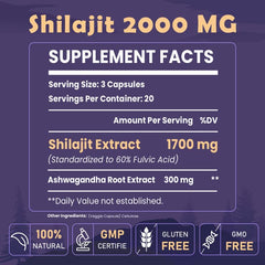 Shilajit resin capsules laid out in a row