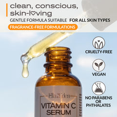 Fragrance-free label on Ella & Eden serum packaging for sensitive skin