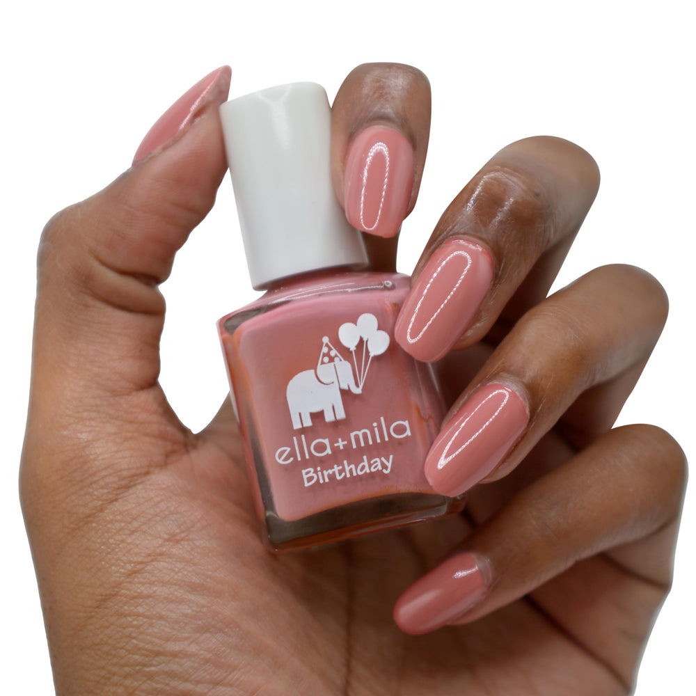 Sixth Fix pink nail swatch showcases vibrant color and vegan shine.