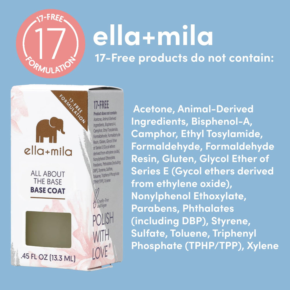 Ella Mila Ridge Filler Base Coat protects nails from staining.