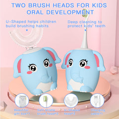 Four brush heads included for kids