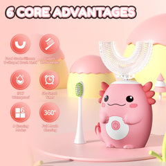 Close-up of soft silicone U-shaped brush head