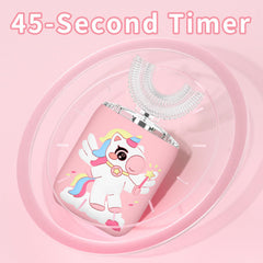 Close-up of unicorn pink ELOTAME toothbrush head
