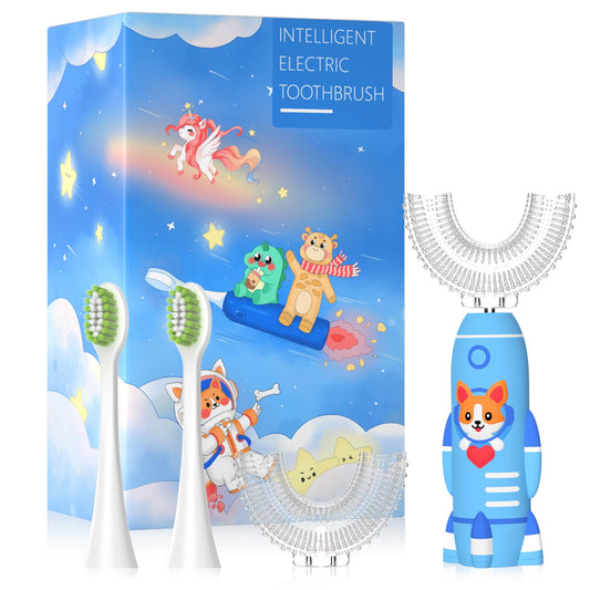 ELOTAME Kids U-Shaped Electric Toothbrush rocket design for kids