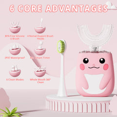 6 brush heads included: 4 normal and 2 U-shaped
