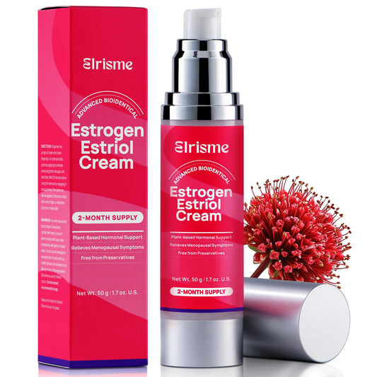 Elrisme Estriol Cream bottle for daily menopause comfort.