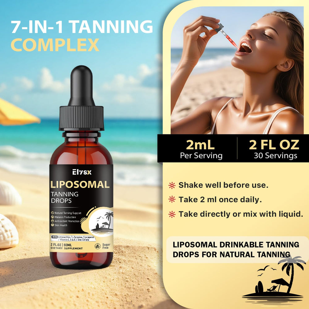 GMP-compliant, vegan, sugar-free tanning drops by Elysx