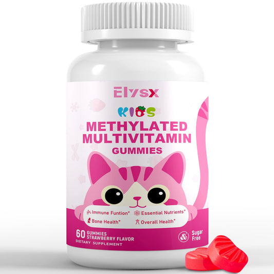 Front view of Elysx Kids Methylated Multivitamin Gummies 60 ct bottle