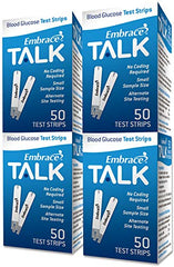 Embrace blood glucose test strips 200ct pack, compatible with Embrace meters for reliable at-home testing