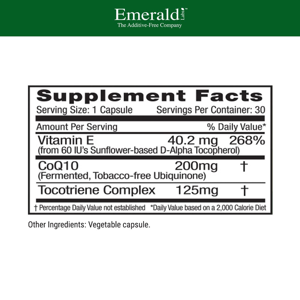 Vitamin E from sunflower base used in the CoQ10 supplement