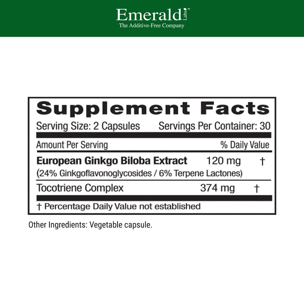 European Ginkgo Biloba extract 120 mg per serving