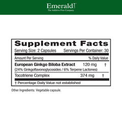European Ginkgo Biloba extract 120 mg per serving