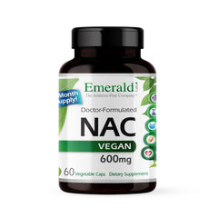 Emerald Labs NAC 600mg bottle with 60 vegan capsules