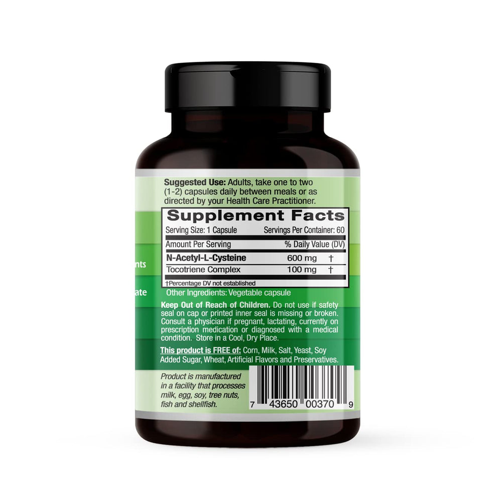 N-Acetyl-L-Cysteine glutathione precursor detox supplement