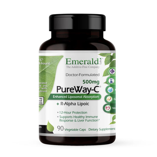 Front view of Emerald Labs PureWay-C Liver & Immune Support bottle