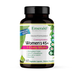 Emerald Labs Women's 45+ Multi bottle, gluten-free vegetarian daily wellness.