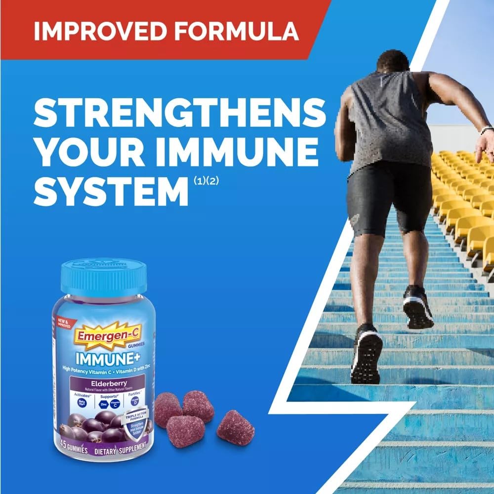 Emergen-C Immune+ Gummies Super Orange flavor close-up