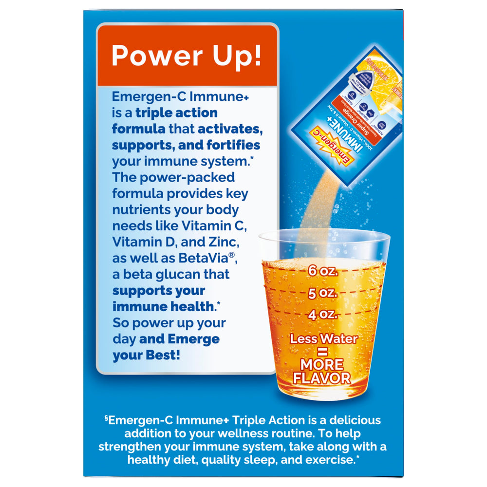 Zinc content in Emergen-C Immune+ Triple Action