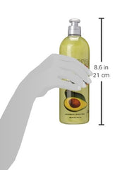 Emergencia Toque Magico Avocado-Olive Shampoo ingredients display, signaling nourishment.