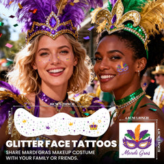 EMOME Mardi Gras tattoos hat and cake patterns for costumes