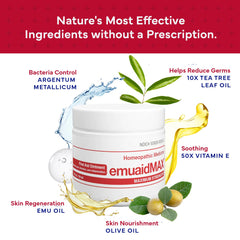 EMUAIDMAX ointment application on skin demonstrates easy coverage during flare-ups.