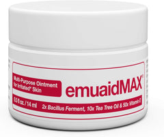 EMUAIDMAX packaging photo highlights premium, fast-acting relief for itchy skin.